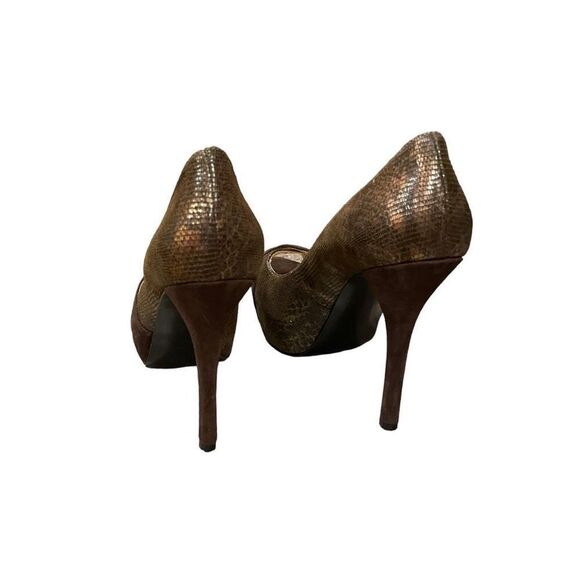 Guess Platform Stiletto High Heels Shoes Subtle Animal Print Open Toe 7.5M - Picture 10 of 11